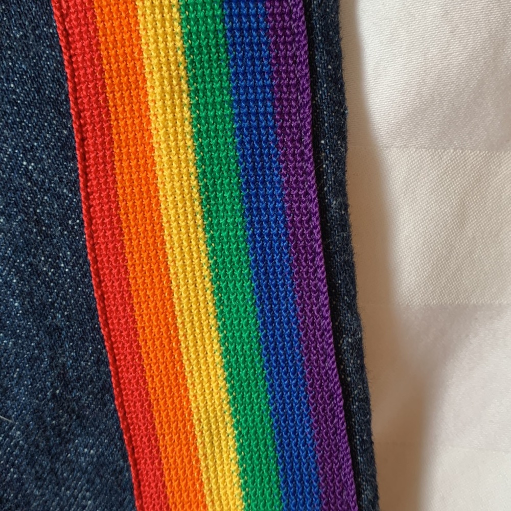 Levi’s unisex special edition rainbow stripe Pride slim taper cut off shortsNWT